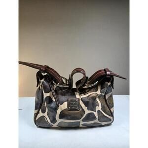 Dooney & Bourke Vintage Leather Giraffe Print Hobo Satchel Shoulder Bag Purse